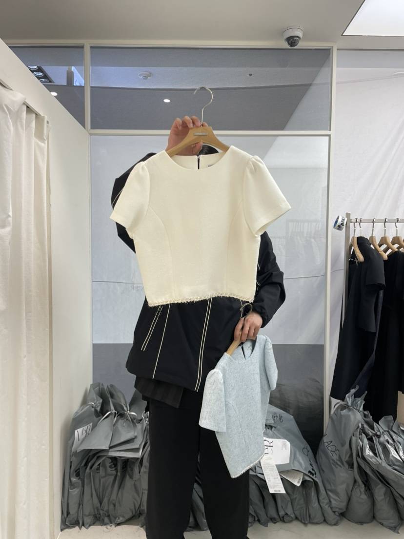 MER直郵韓國代購㊣女裝新品推薦人氣25春夏休閑熱賣襯衫蕾絲衫MER/ANGELO BIANCO襯衫/蕾絲衫