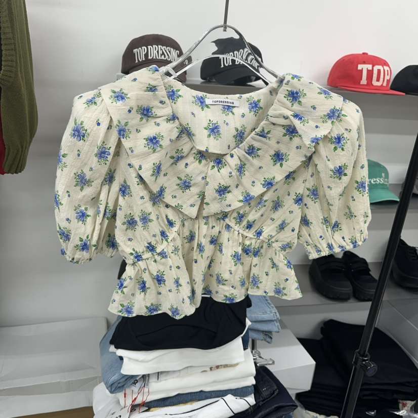 TOPDRESSING韓國直郵㊣女裝新品推薦熱賣25春夏休閑襯衫蕾絲衫TOPDRESSING襯衫/蕾絲衫
