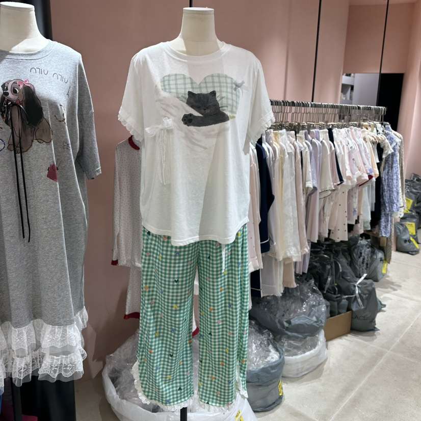 VICTORIA-P直郵韓國代購㊣女裝新品休閑推薦熱賣睡衣兩件套VICTORIA睡衣