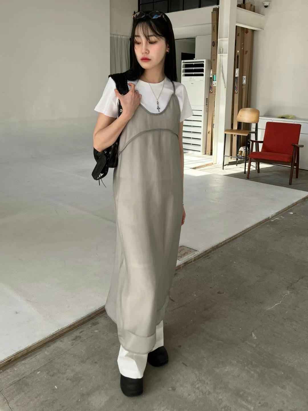 REGULAR直郵韓國代購㊣女裝新品休閑熱賣25春夏推薦連衣裙透視REGULAR連衣裙
