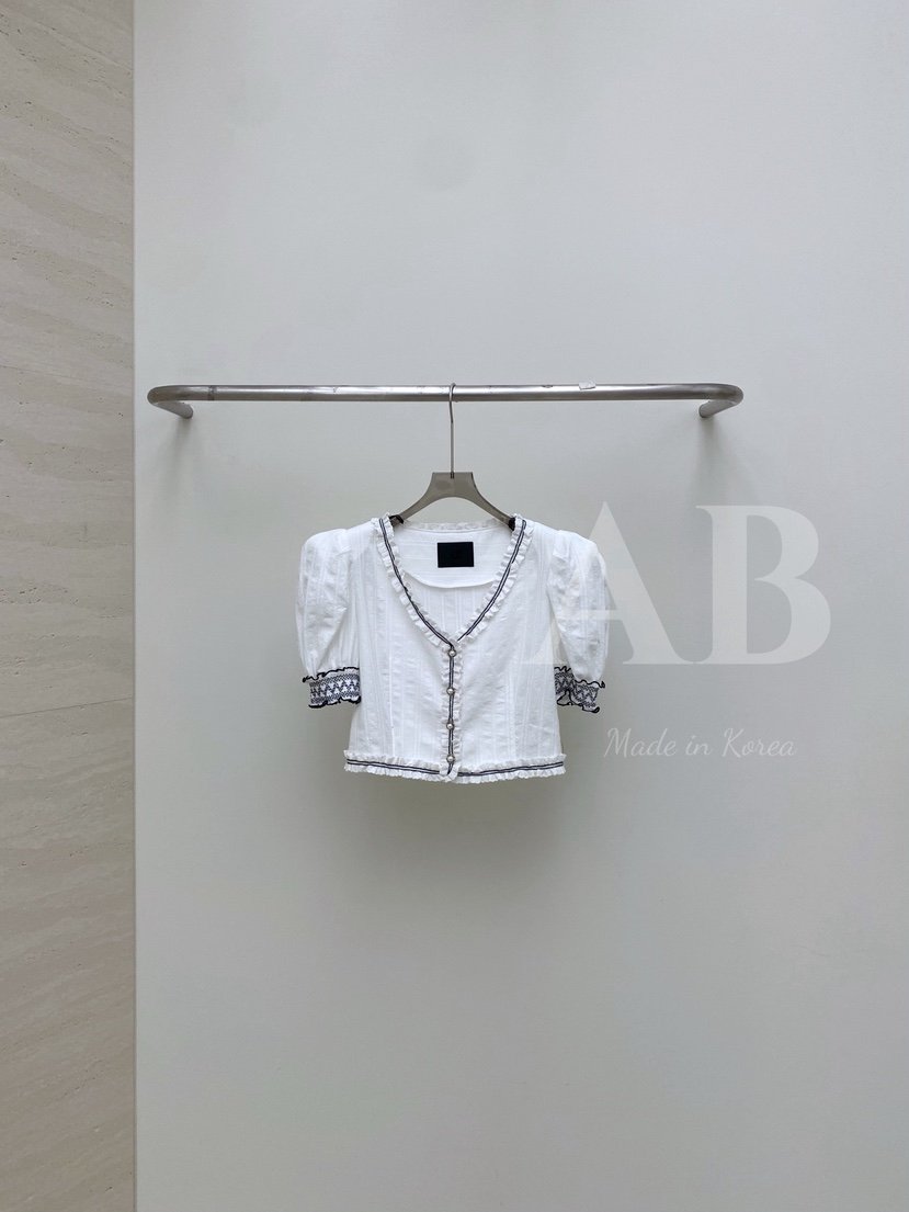 AB韓國直郵㊣東大門實拍女裝新款25春夏休閑人氣襯衫蕾絲衫AB襯衫/蕾絲衫