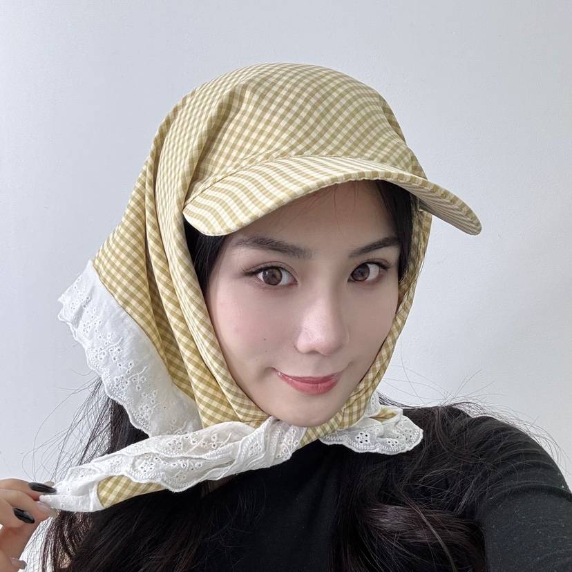 THE HAT-P韓國直郵㊣東大門實拍女裝新品人氣帽子格紋蕾絲THE HAT帽子