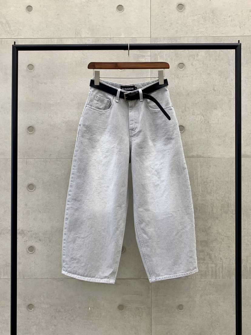 DAVICHI直郵韓國代購㊣女裝新品25春夏時尚牛仔褲含隨機腰帶DAVICHI牛仔褲