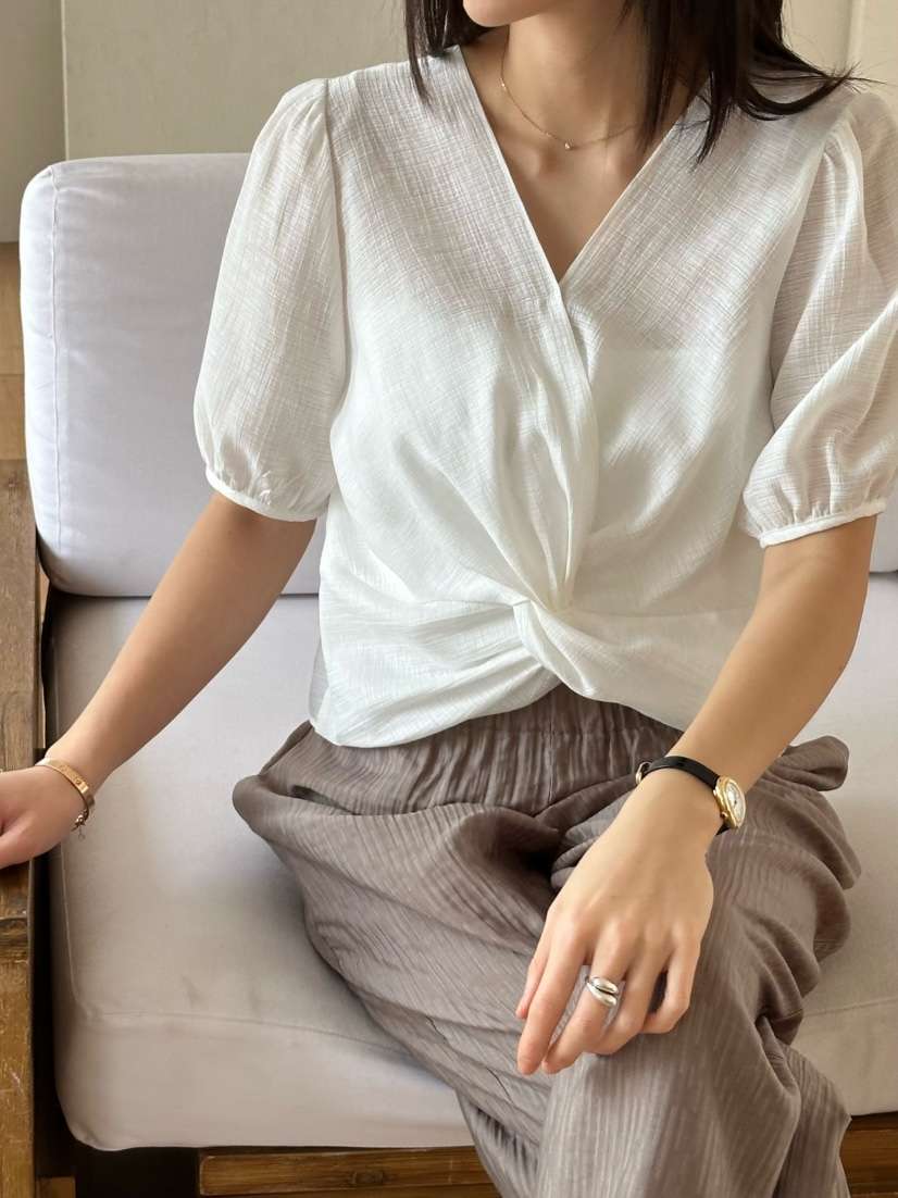 LE VASE韓國直郵㊣東大門實拍女裝新款時尚25春夏襯衫蕾絲衫LE VASE襯衫/蕾絲衫