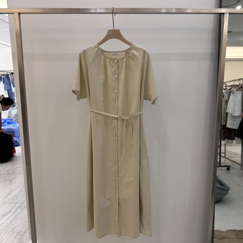 THE EYL直郵韓國代購㊣女裝新款時尚熱賣休閑連衣裙含腰繩THE EYL連衣裙