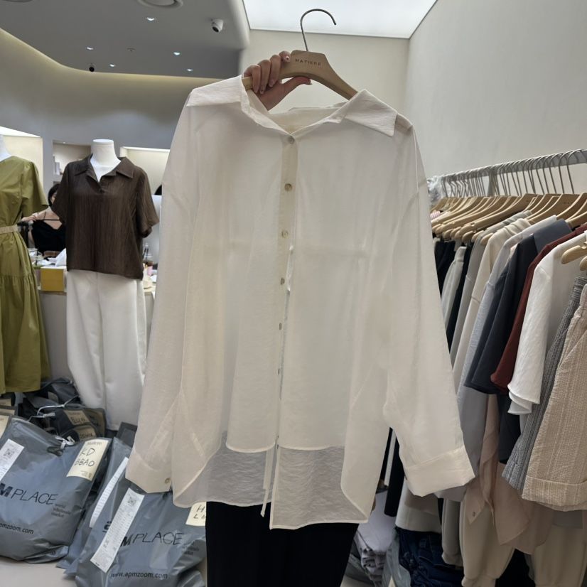 MATIERE直郵韓國代購㊣女裝新品推薦休閑熱賣人氣襯衫蕾絲衫MATIERE襯衫/蕾絲衫