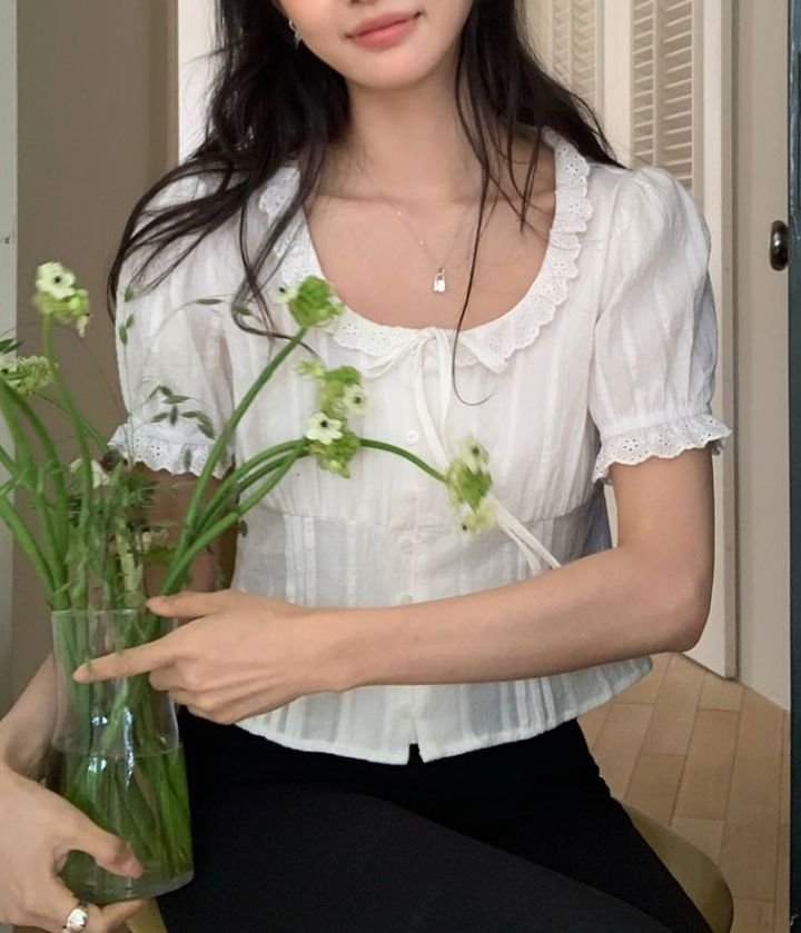STAY HERE韓國直郵㊣東大門實拍女裝新品推薦時尚襯衫蕾絲衫STAY HERE襯衫/蕾絲衫