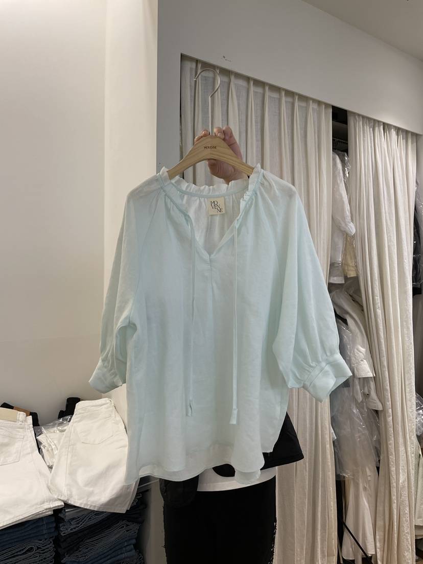 MOVENNE韓國㊣直郵東大門代購女裝新品推薦時尚襯衫蕾絲衫亞麻MOVENNE襯衫/蕾絲衫