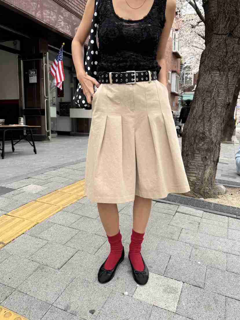 SUNDER MARKET韓國直郵㊣女裝新品人氣休閑半身裙中短裙棉質SUNDER MARKET半身裙/中短裙