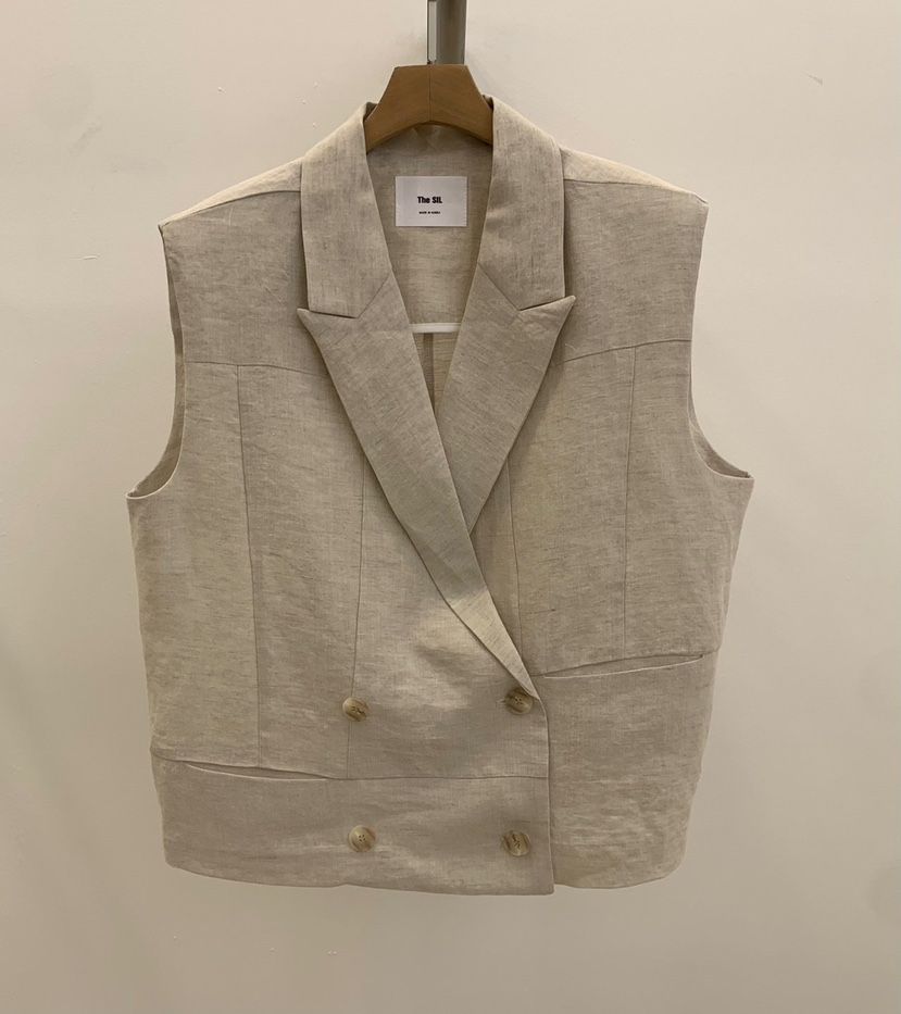 THE SIL韓國㊣直郵東大門代購女裝新品時尚人氣推薦馬甲亞麻THE SIL/1 2ILLY馬甲