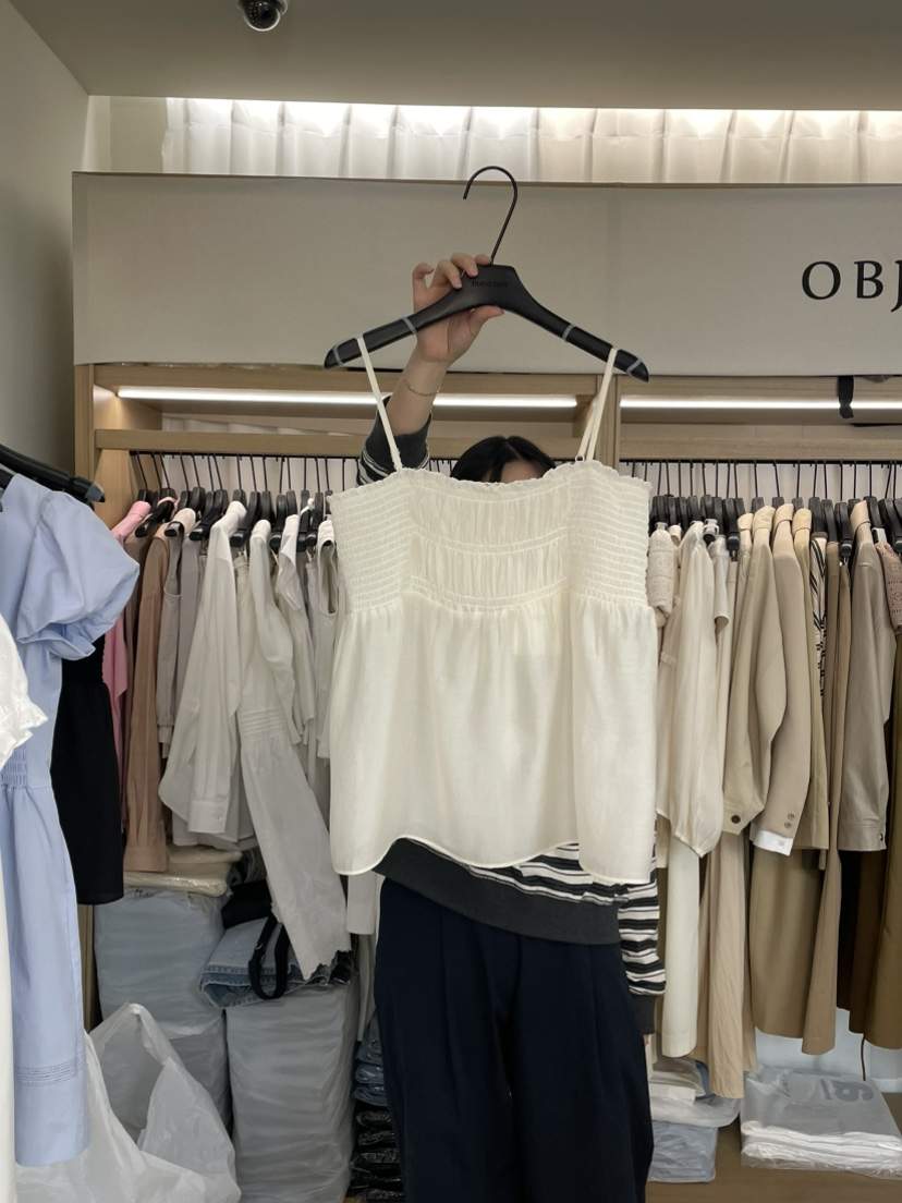 OBJET韓國㊣直郵東大門代購女裝新品熱賣時尚人氣休閑吊帶背心love us u/OBJET吊帶/背心