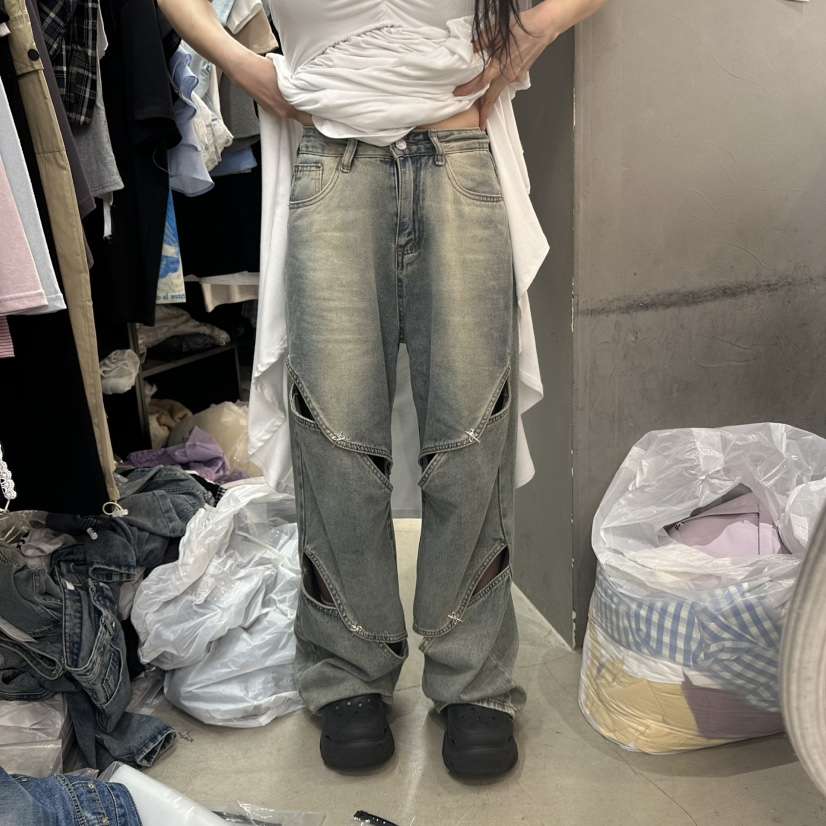 MOMAZU直郵韓國代購㊣女裝新款時尚人氣休閑推薦25春夏牛仔褲MOMAZU牛仔褲