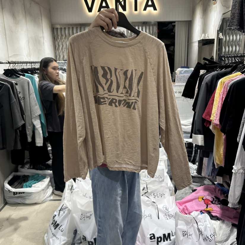 VANTA韓國直郵㊣東大門實拍女裝新款推薦休閑人氣時尚長袖T恤VANTA長袖T恤