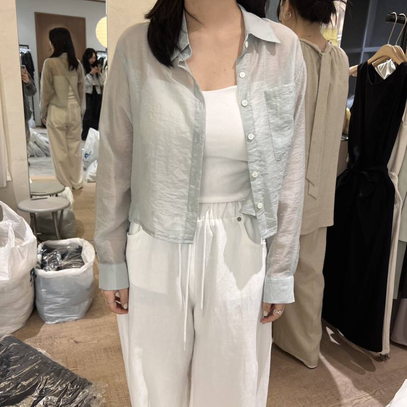 W AND J韓國直郵㊣女裝新款25春夏熱賣時尚推薦襯衫蕾絲衫W AND J襯衫/蕾絲衫