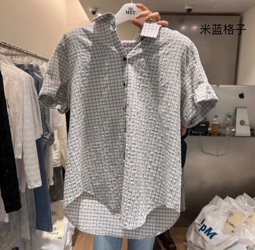 MEET ME韓國㊣直郵東大門代購女裝新品25春夏時尚襯衫蕾絲衫MEET ME襯衫/蕾絲衫
