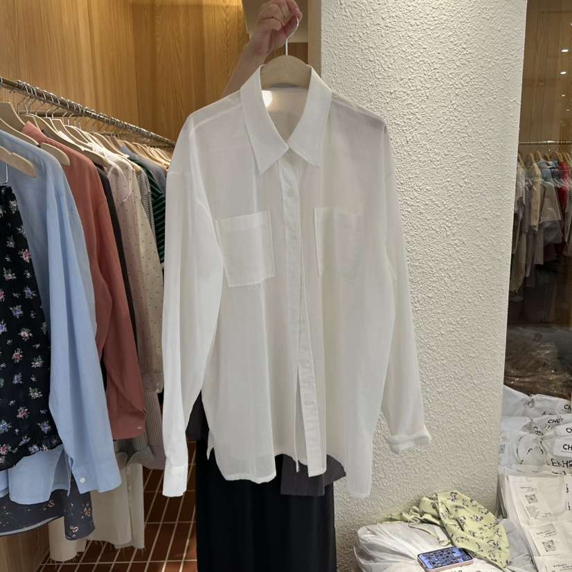 CHOI-L韓國直郵㊣女裝新品25春夏人氣熱賣時尚襯衫蕾絲衫天絲CHOI襯衫/蕾絲衫