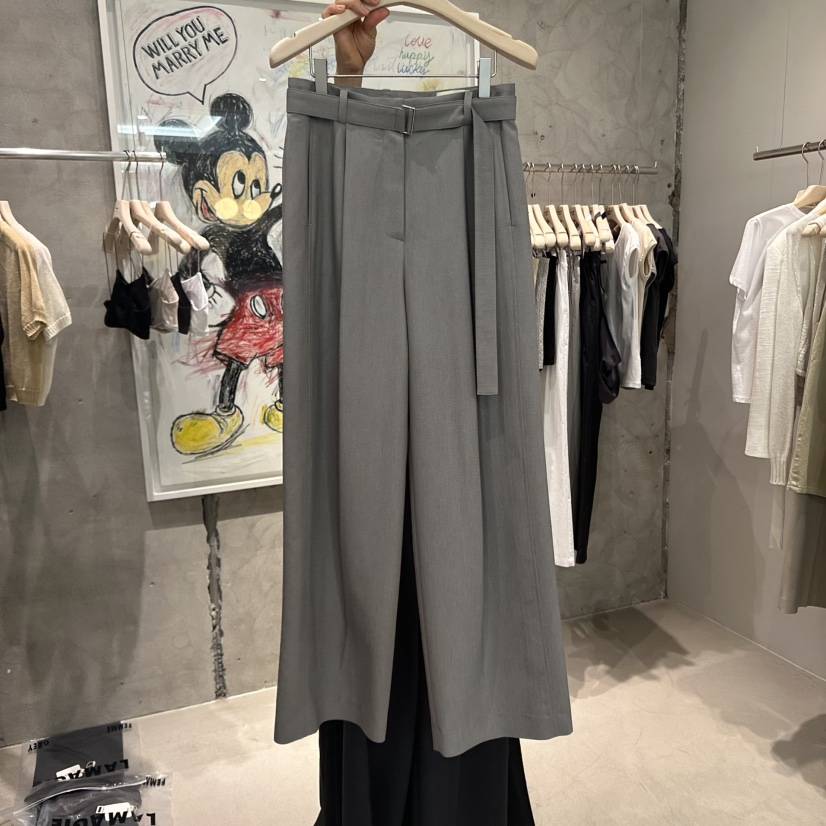 LAMAGIEPIE直郵韓國代購㊣女裝新款休閑時尚25春夏休閑褲含腰帶LAMAGIE GREY休閑褲