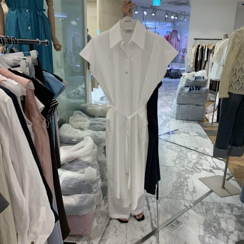 ALMOND韓國㊣直郵東大門代購女裝新品熱賣人氣連衣裙含腰帶ALMOND連衣裙