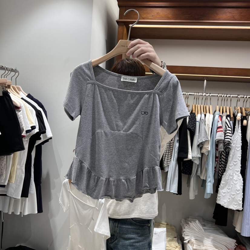 THE CAMEL（此品牌名稱會遭售假投訴，建議淘寶店鋪商品名稱中不要使用）韓國直郵㊣東大門實拍女裝新款推薦T恤the came_l 家T恤