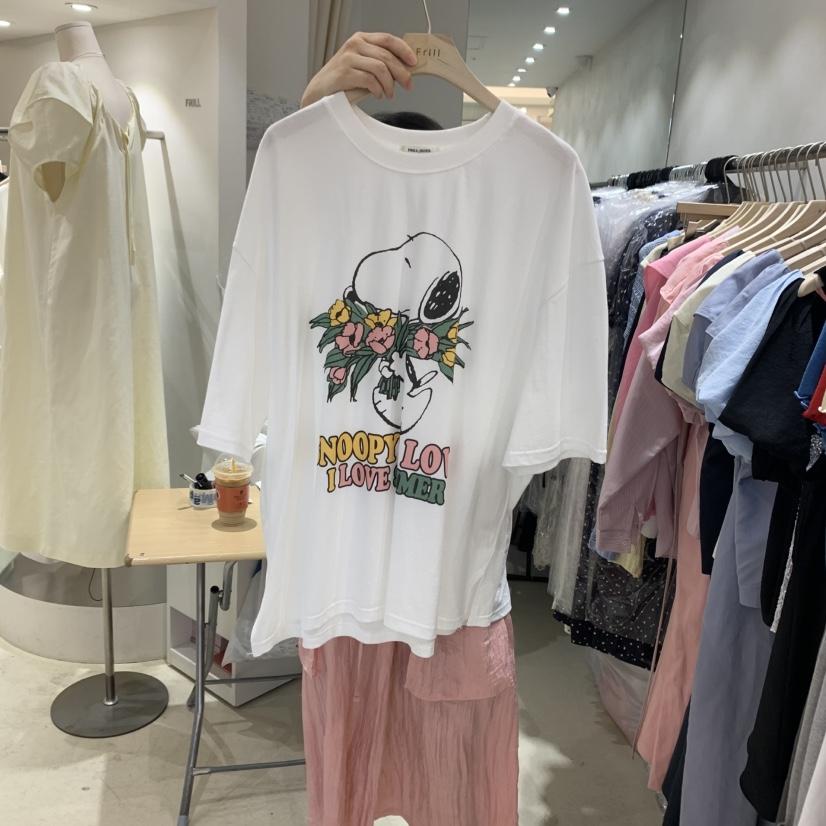 FRILL韓國㊣直郵東大門代購女裝新品25春夏人氣時尚T恤史努比FRILLT恤