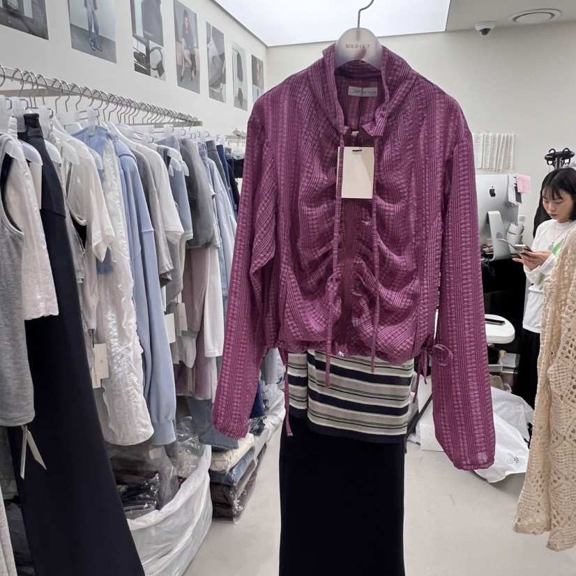SOLD OUT直郵韓國代購㊣女裝新款25春夏休閑推薦人氣夾克褶皺SOLD OUT夾克