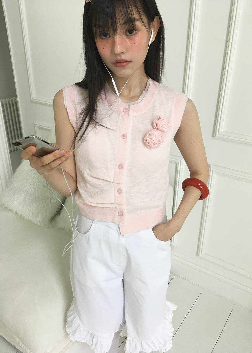 CLODE韓國直郵㊣女裝新款熱賣人氣時尚25春夏休閑推薦馬甲褶皺CLODE馬甲