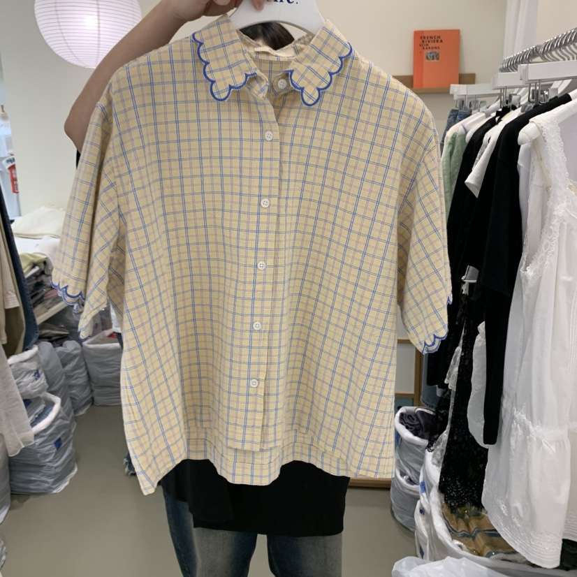 ARE韓國直郵㊣女裝新品25春夏時尚人氣推薦熱賣休閑襯衫蕾絲衫ARE YOU/ARE襯衫/蕾絲衫
