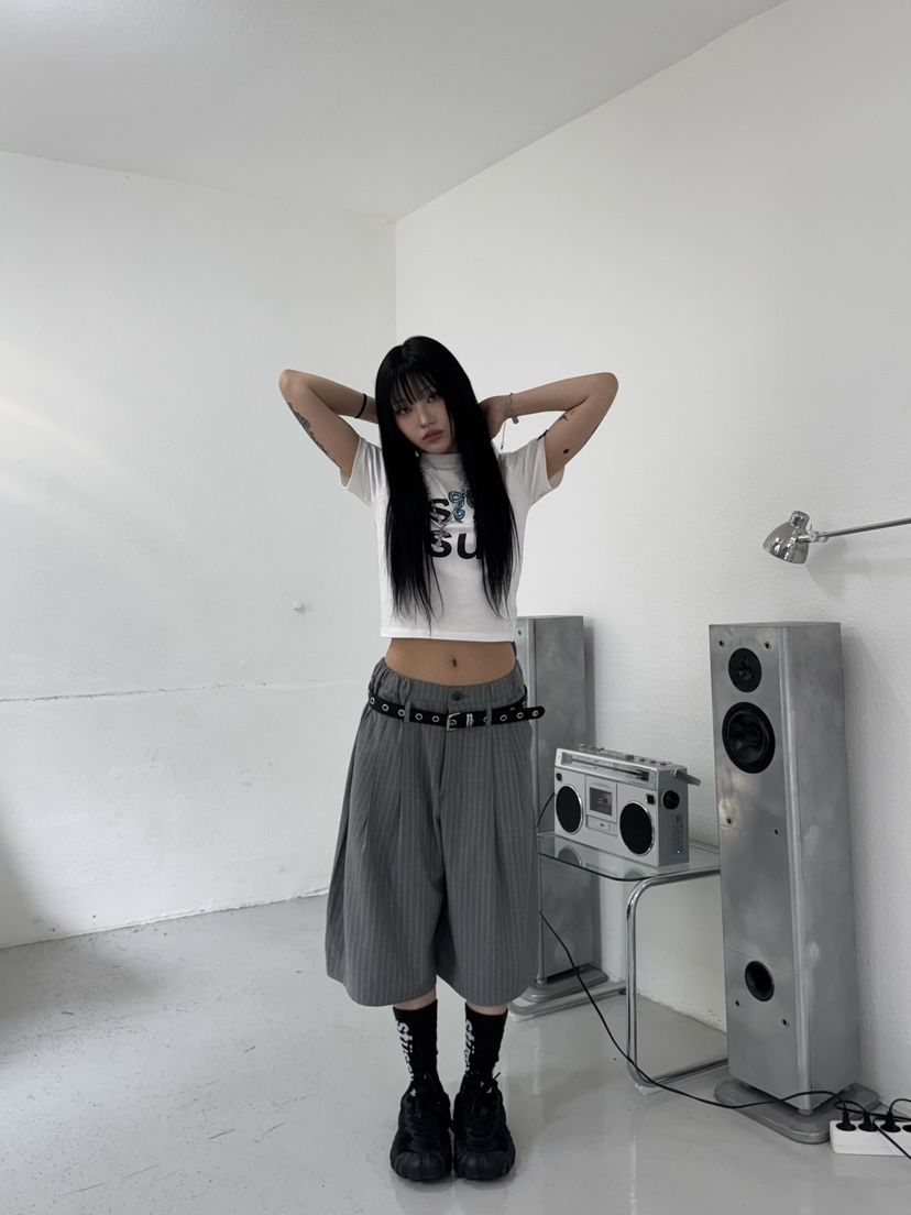 SEEOT韓國㊣直郵東大門代購女裝新品人氣時尚25春夏短褲套裝腰帶GGD短褲
