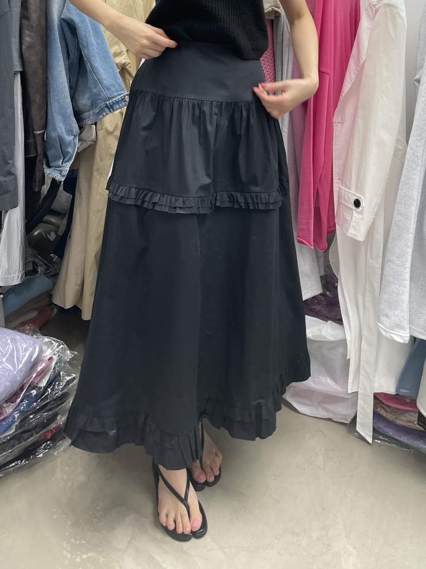 PAIRING韓國直郵㊣東大門實拍女裝新款25春夏時尚長裙荷葉邊PAIRING長裙