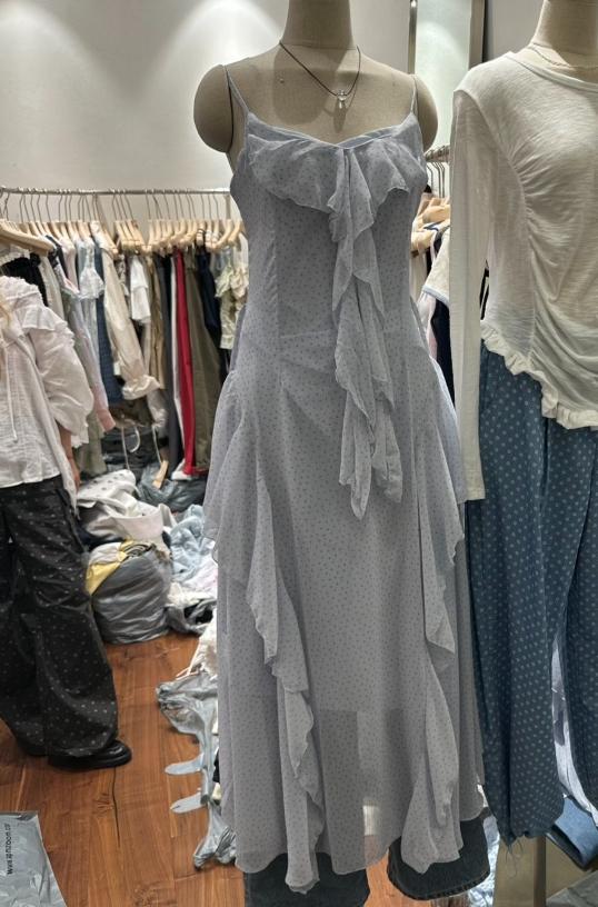 BERTHA直郵韓國代購㊣女裝新款25春夏休閑連衣裙荷葉邊長款BERTHA連衣裙