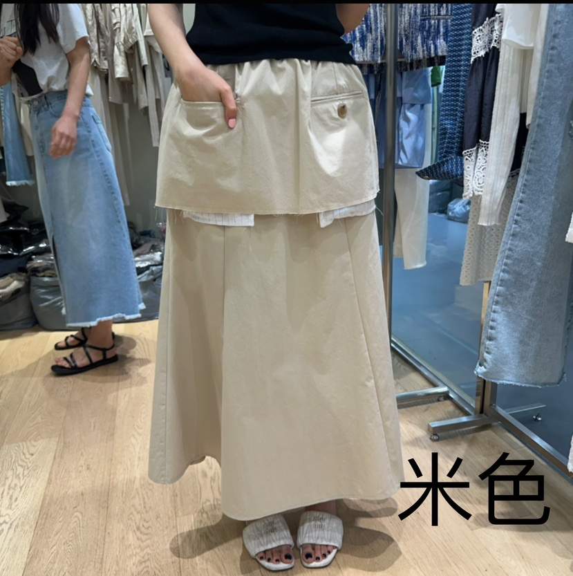 BUTTER-P韓國㊣直郵東大門代購女裝新款熱賣推薦25春夏長裙條紋BUTTER-P長裙