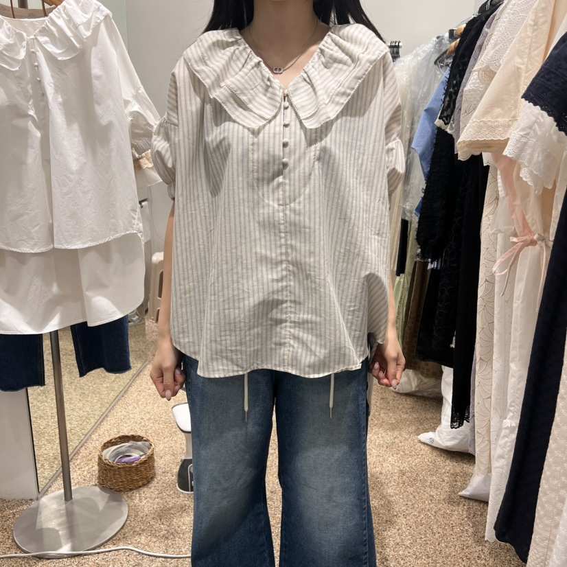 A直郵韓國代購㊣女裝新款時尚人氣熱賣25春夏推薦襯衫蕾絲衫A STORE襯衫/蕾絲衫
