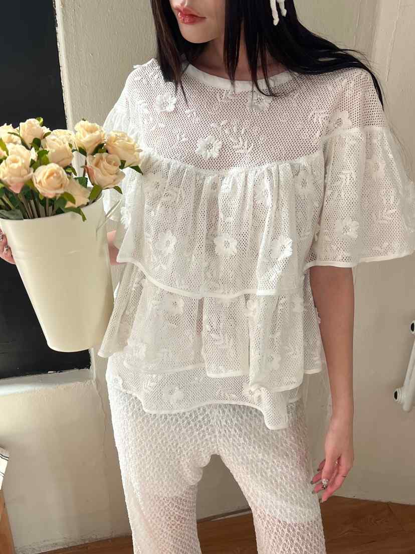MAISONDEGLORY韓國直郵㊣東大門實拍女裝新款25春夏襯衫蕾絲衫MAISON DE GLORY襯衫/蕾絲衫