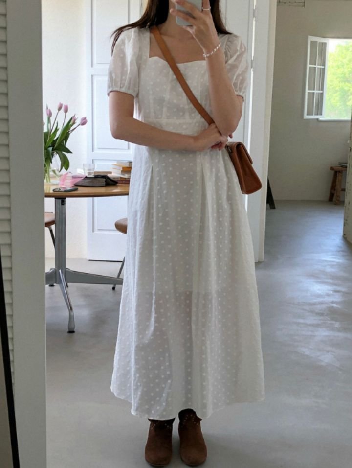STAY HERE韓國㊣直郵東大門代購女裝新品時尚連衣裙蕾絲長款STAY HERE連衣裙