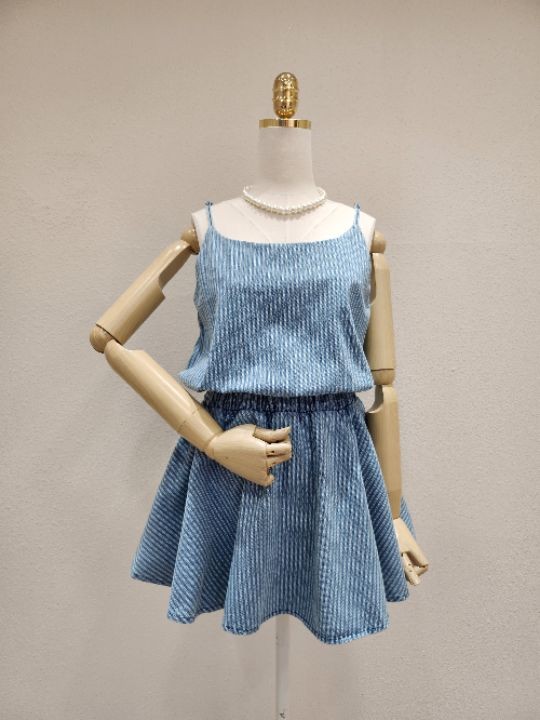 FEMME韓國㊣直郵東大門代購女裝新品休閑推薦人氣連衣裙條紋FEMME連衣裙