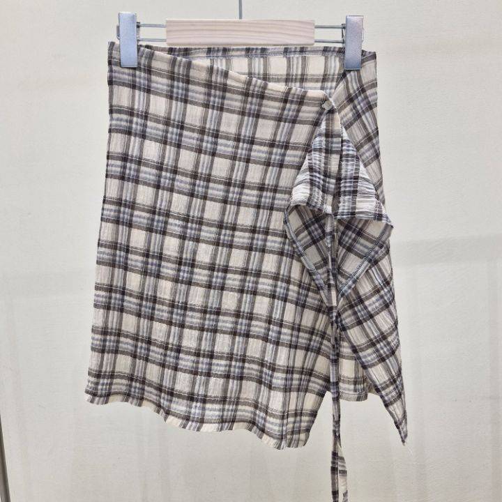 IF U-이퓨-T韓國直郵㊣女裝新品熱賣休閑短裙裹身裙格紋IF U短裙