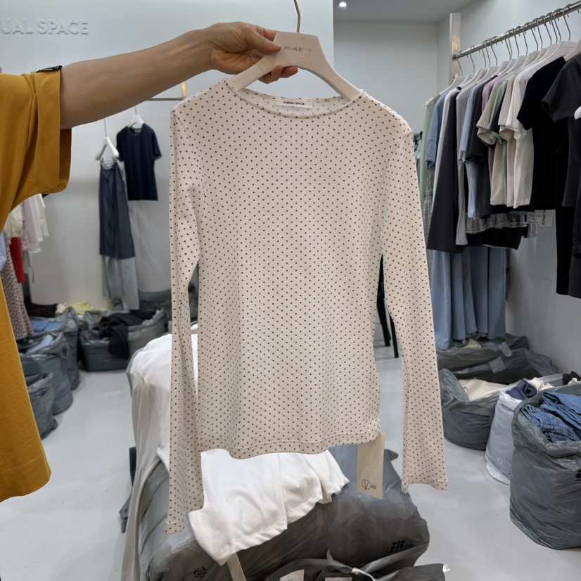 VISUAL SPACE韓國㊣直郵東大門代購女裝新品25春夏長袖T恤VISUAL SPACE長袖T恤
