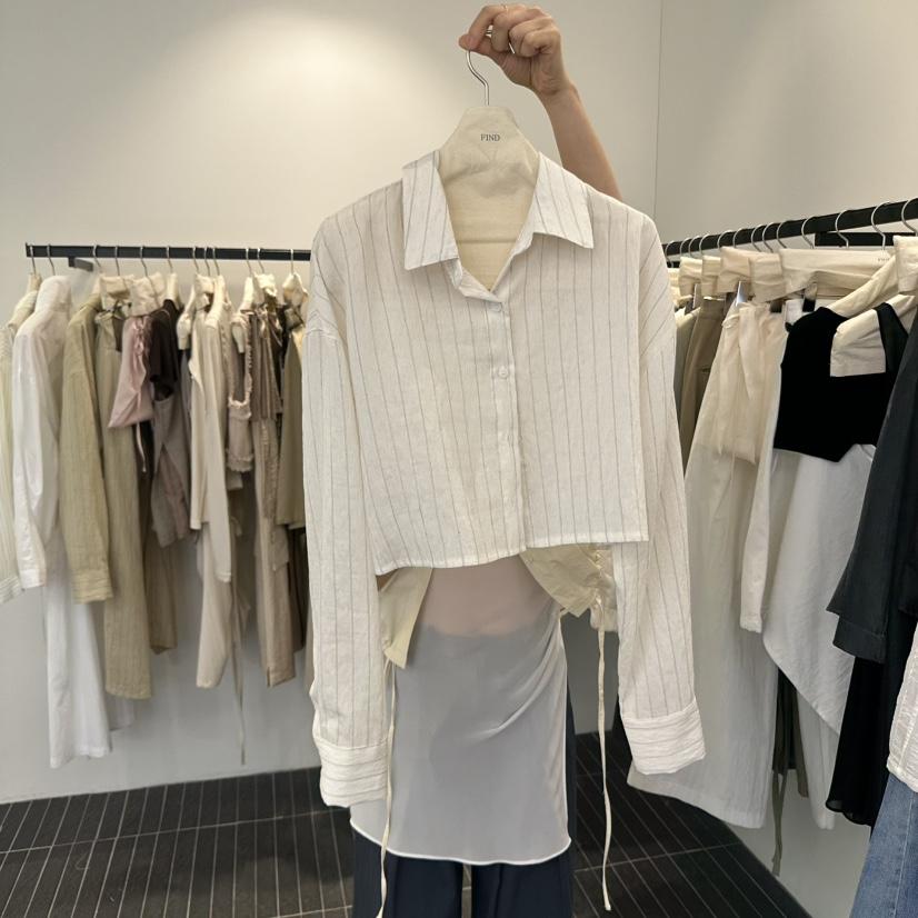 FIND-P直郵韓國代購㊣女裝新款推薦熱賣人氣襯衫蕾絲衫亞麻布FIND-P襯衫/蕾絲衫