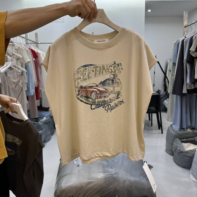 VISUAL SPACE韓國直郵㊣女裝新品推薦時尚人氣25春夏休閑T恤VISUAL SPACET恤