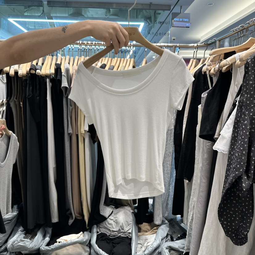 HONG.U直郵韓國代購㊣女裝新品推薦休閑熱賣時尚人氣25春夏T恤HONG.UT恤