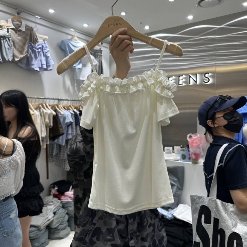 BEENS韓國㊣直郵東大門代購女裝新款熱賣推薦休閑時尚吊帶背心BEENS吊帶/背心