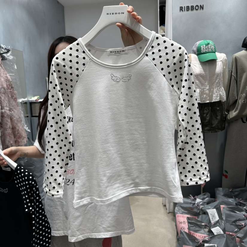 RIBBON韓國直郵㊣東大門實拍女裝新品人氣25春夏推薦長袖T恤RIBBON長袖T恤