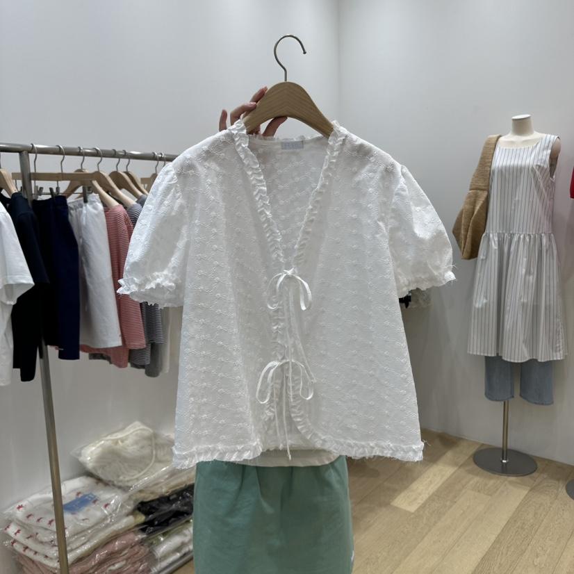 FURE直郵韓國代購㊣女裝新品熱賣時尚休閑推薦25春夏襯衫蕾絲衫FURE襯衫/蕾絲衫