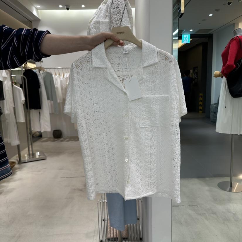 BINUS直郵韓國代購㊣女裝新品休閑時尚人氣熱賣襯衫蕾絲衫蕾絲BINUS襯衫/蕾絲衫