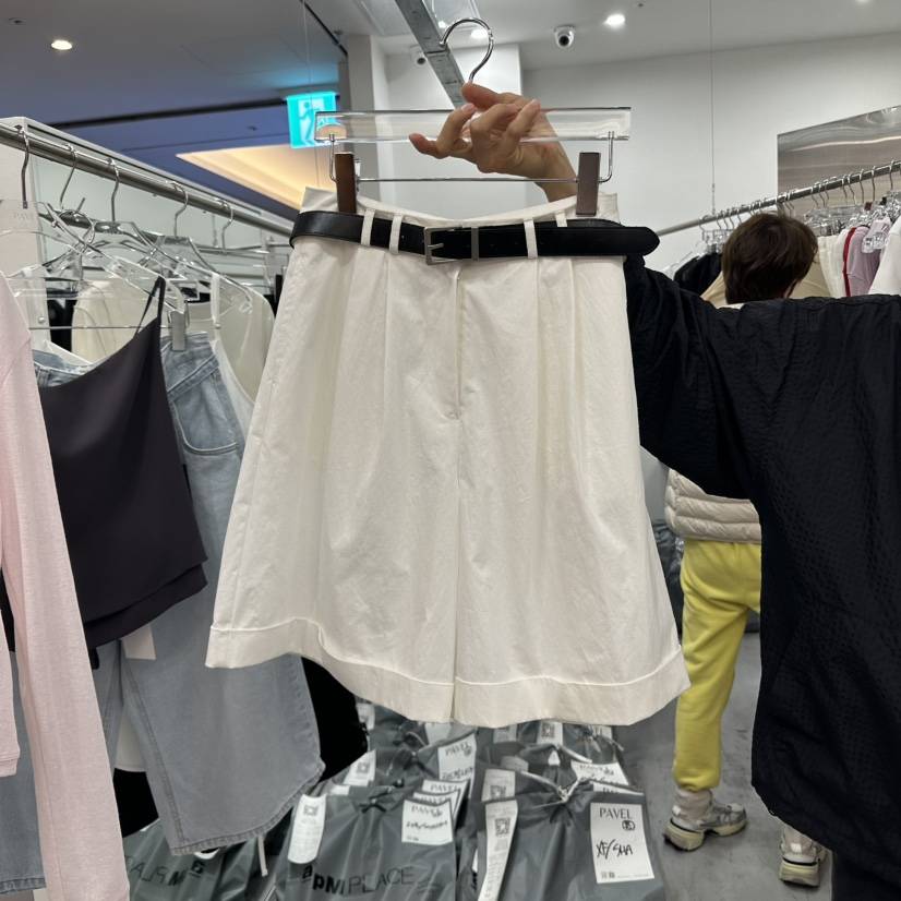 PAVEL韓國直郵㊣女裝新款25春夏推薦時尚休閑人氣短褲不含腰帶PAVEL短褲