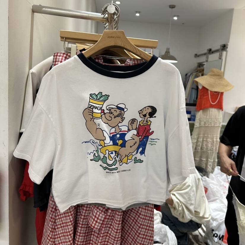 ABBEYLEE直郵韓國代購㊣女裝新品時尚熱賣休閑人氣T恤大力水手ABBEYLEET恤