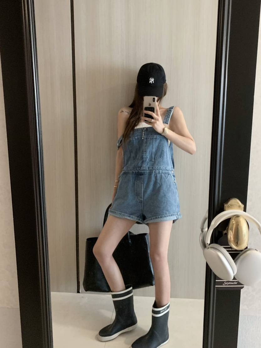 VIRKIN韓國直郵㊣女裝新品時尚25春夏休閑熱賣背帶褲不含內搭VIRKIN背帶褲