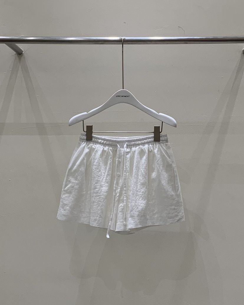 LOVE MOMENT韓國直郵㊣東大門實拍女裝新品時尚休閑短褲亞麻LOVE MOMENT短褲