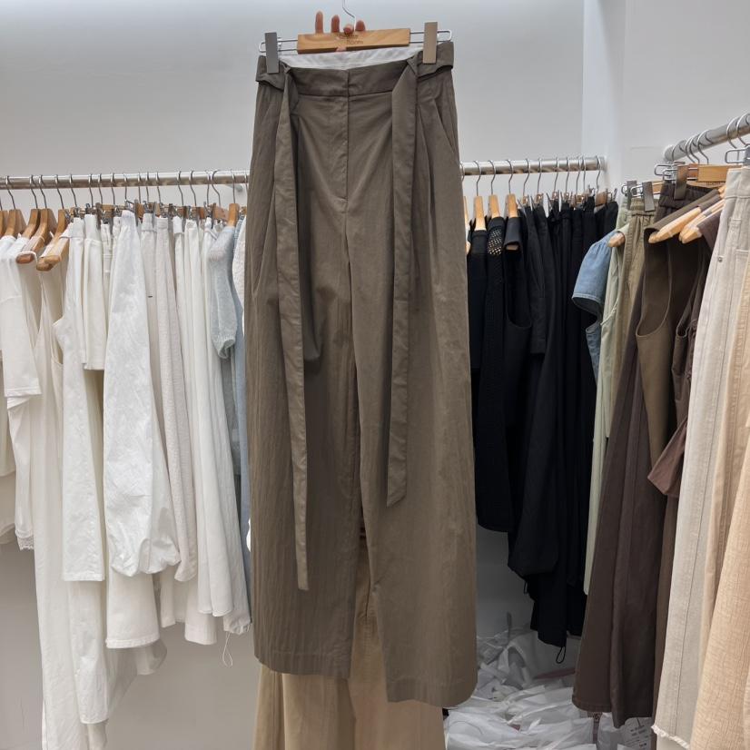 DRESS ROOM直郵韓國代購㊣女裝新品25春夏熱賣休閑褲含腰帶DRESS ROOM休閑褲