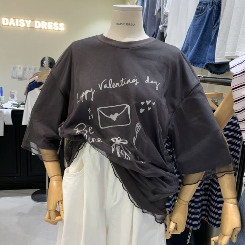 DAISY DRESS直郵韓國代購㊣女裝新款25春夏推薦休閑T恤雙層DAISY DRESST恤